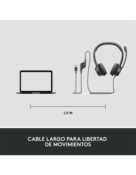 AUDIFONO LOGITECH H390 (981-000014) USB | NOISE CANCELLING | BLACK