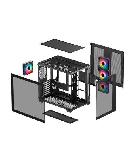 CASE GAMER DEEPCOOL CG530 4F ( R-CG530-BKADA4-G-1 ) S/FUENTE | VIDRIO TEMPLADO | LED-ARGB