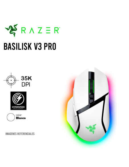 MOUSE GAMER RAZER BASILISK V3 PRO (RZ01-05240200-R3U1) 35K DPI| RGB| WHITE