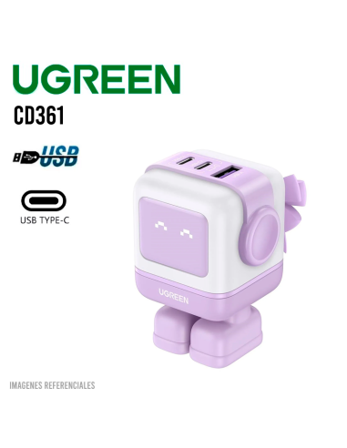 CARGADOR UGREEN NEXODE RG 65W 2 USB-C - 1 USB-A...