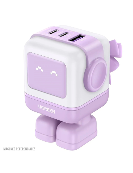 CARGADOR UGREEN NEXODE RG 65W 2 USB-C - 1 USB-A (CD361) CARGA RAPIDA (35314) PURPLE