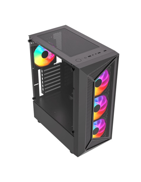 CASE GAMER HALION GEMINIS CR30 (GEMINIS-CR30) VIDRIO TEMPLADO| 500W| 4 LED-RAINBOW