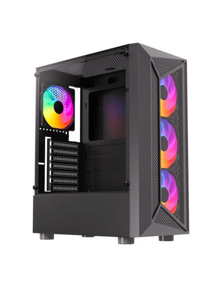 CASE GAMER HALION GEMINIS CR30 (GEMINIS-CR30) VIDRIO TEMPLADO| 500W| 4 LED-RAINBOW