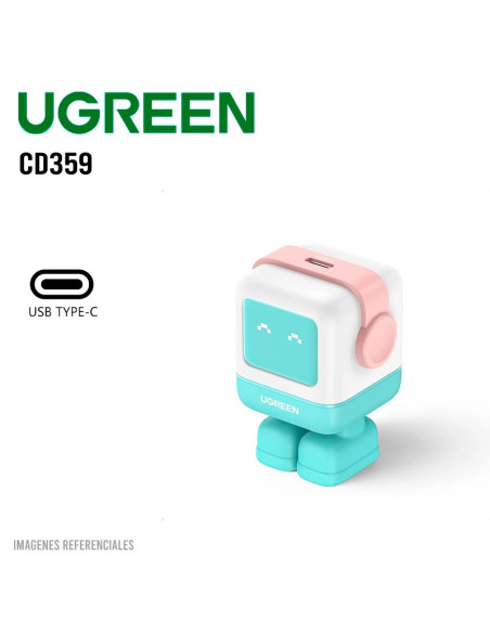 CARGADOR UGREEN NEXODE RG 30W USB-C (CD359) CARGA RAPIDA (45089) CELESTE/ROSA