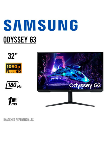 MONITOR GAMER SAMSUNG ODYSSEY G3 (LS32DG300ELXPE) 32"| 180HZ- 1MS| HDMI-DP