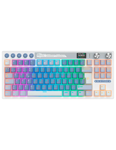 TECLADO GAMER ROYAL KLUDGE ( RK M87 TKL ) OCEAN BLUE | TRI-MODES WIRELESS-BT-USB | CREAM SWITCH | LED-RGB