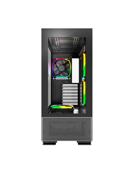 CASE MONTECH SKY TWO BLACK ( SKY TWO-B ) S/ FUENTE | VIDRIO TEMPLADO | LED-ARGB