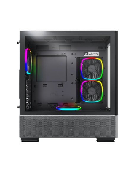 CASE MONTECH SKY TWO BLACK ( SKY TWO-B ) S/ FUENTE | VIDRIO TEMPLADO | LED-ARGB