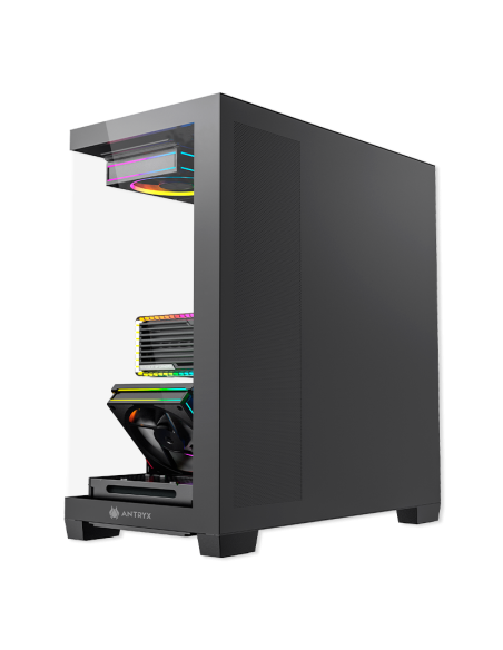 CASE ANTRYX FX 850 PRO BLACK ( AC-FX850KP ) S/FUENTE | PANEL VIDRIO | 5 LED-ARGB