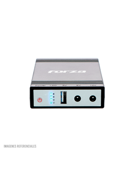 MINI UPS PORTATIL FORZA ( DC-140USB ) 24W | 5V USB | 9V - 12VCC | CONECTORES Y CABLES INTERCAMBIABLES