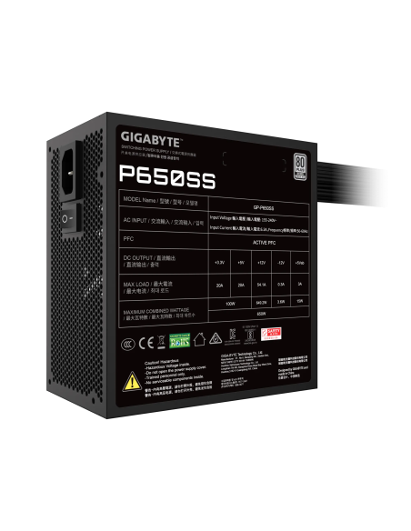 FUENTE DE PODER GIGABYTE 650W ( GP-P650SS ) 80 PLUS SILVER